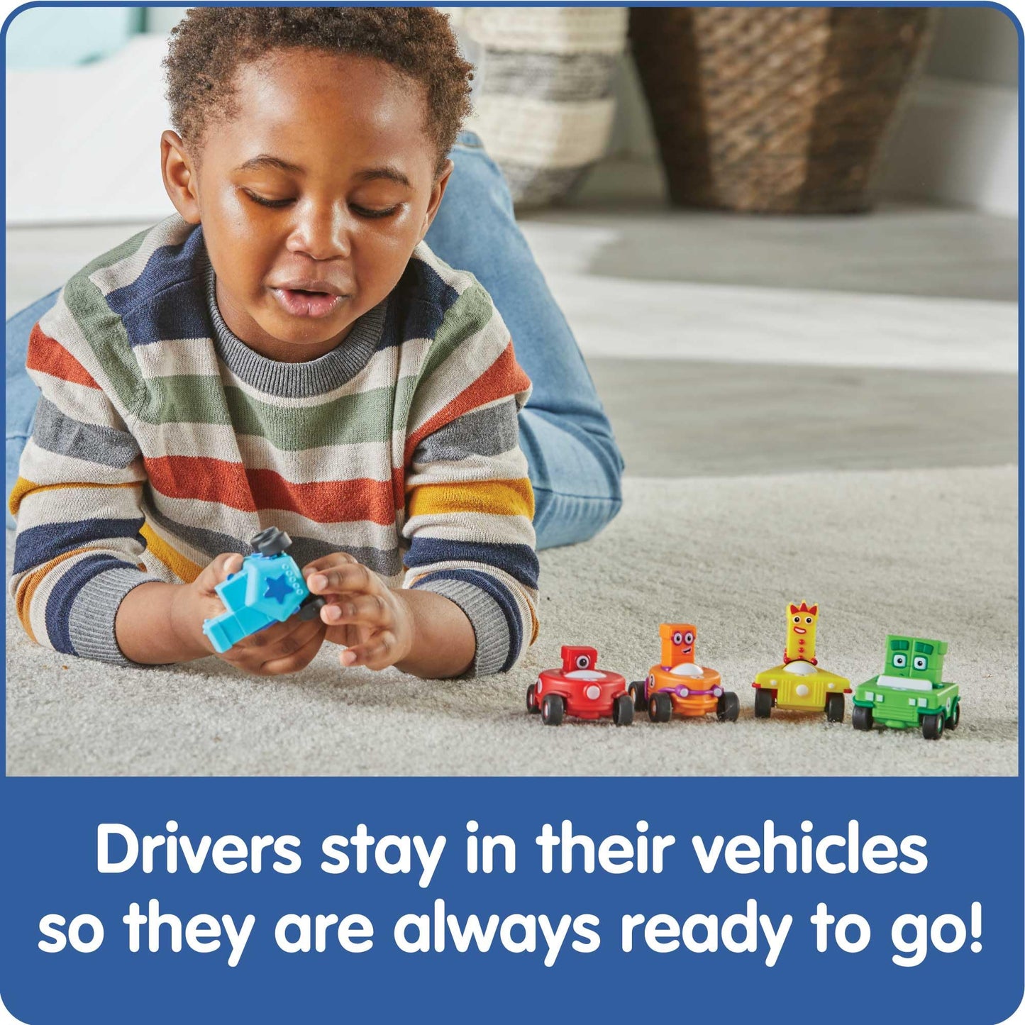 Hand2Mind Numberblocks Mini Vehicles, Race Car Toys, Toy Vehicle Playsets, Play Figure Playsets, Small Figurines For Kids, Number Toys, Counting Toys, Math Toys For Kids 3-5, Birthday Gifts For Kids