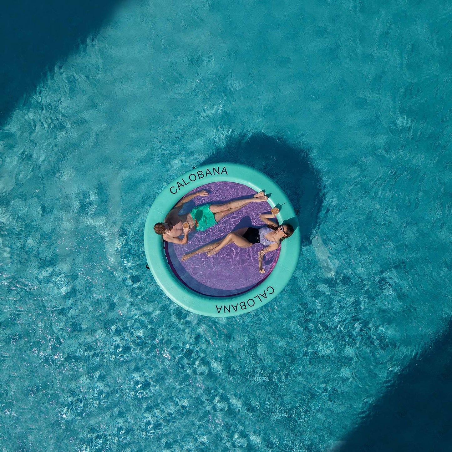 Calobana 10Ft Round Floating Ring, Heavy Duty Inflatable Water Hammock Pool Floats River Floats Tanning Pool Lounger For Lake Pa