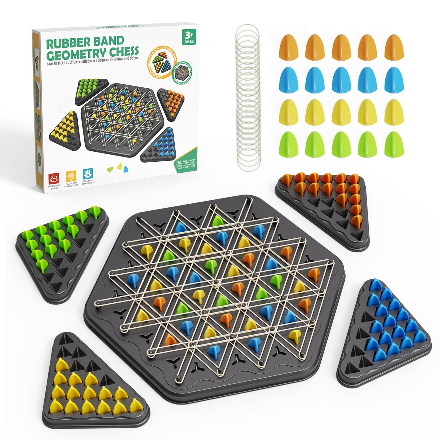 Chain Triangle Chess Game, Strategy Board Games For Kids 6-8-12, Chess Board Games For Adults, Family Games For Kids Adults, Tri