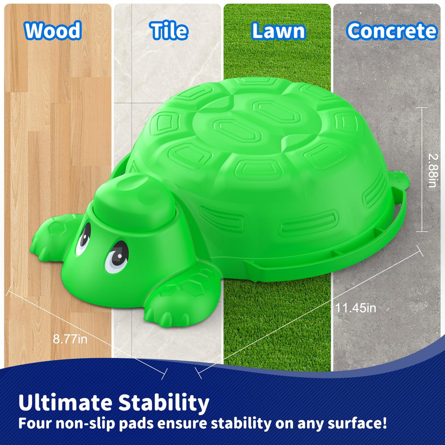 16 Pcs Balance Beam And Stepping Stones For Kids - 4 Turtle Shape Stepping Stones And 12 Connectable Beams With Sound Feature,Co