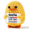 Zlsptk Positive Crochet Animals Duck Emotional Support Plush Crochet Funny Gift For Women Friends Bestie Birthday Emotional Supp