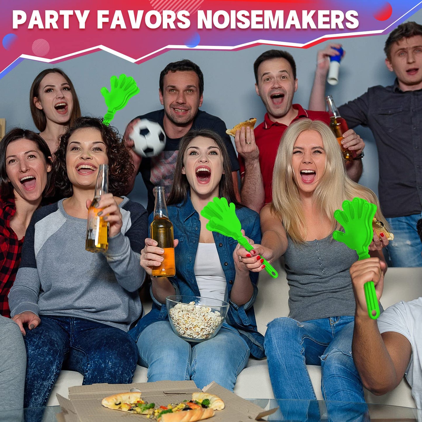 Woanger 4 Pieces Jumbo Hand Clappers 11 Inch Noise Makers Party Favors Giant Large Hand Clappers Noise Makers For Sporting Event