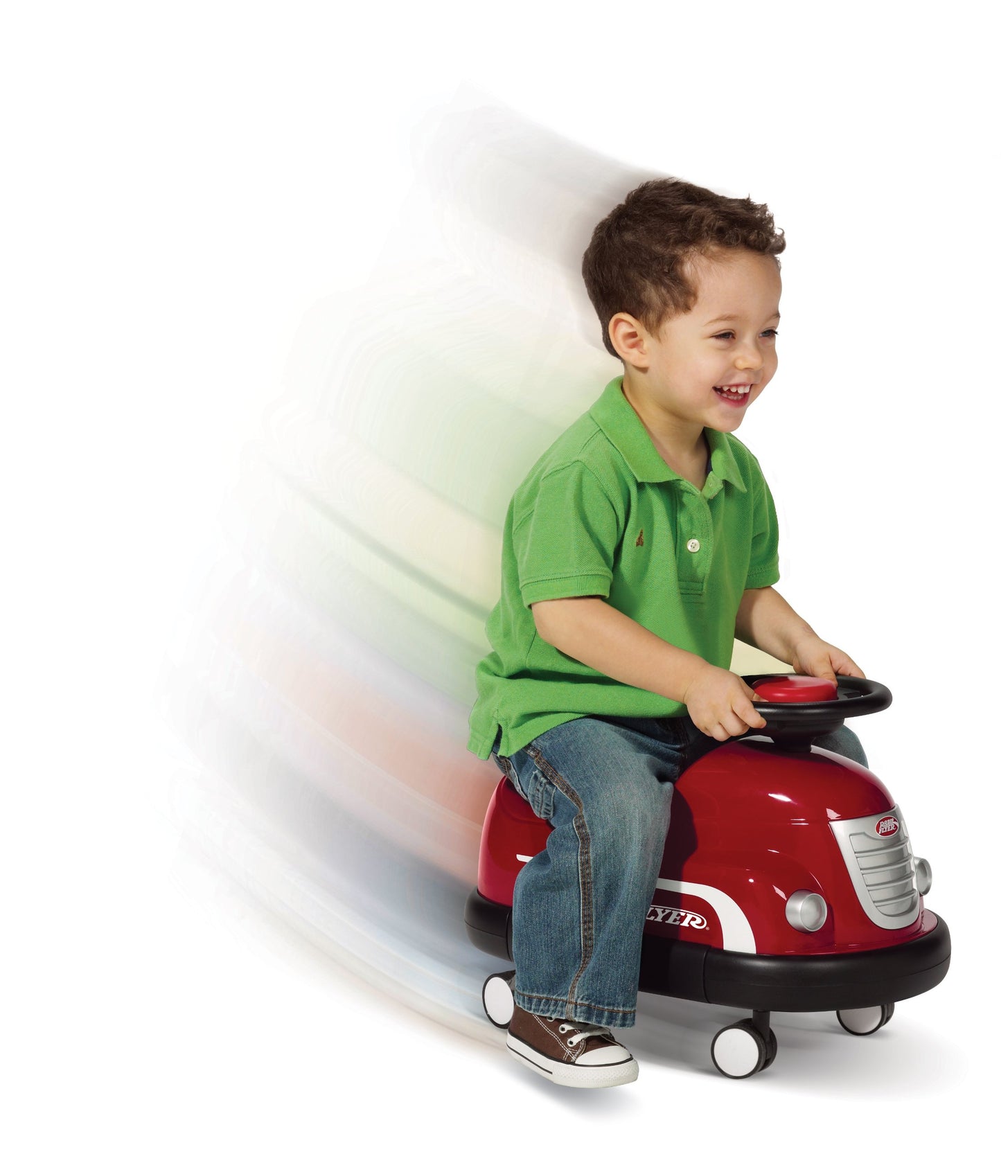 Radio Flyer Classic Bumper Car - Red Ride On Toy for Ages 1-3, Large Plastic Model 740S