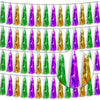 4P Gold Green Purple Foil Fringe Tassel Banner Garland Metallic Tinsel Streamers Wall Hanging Curtain Backdrop Banner for Parade