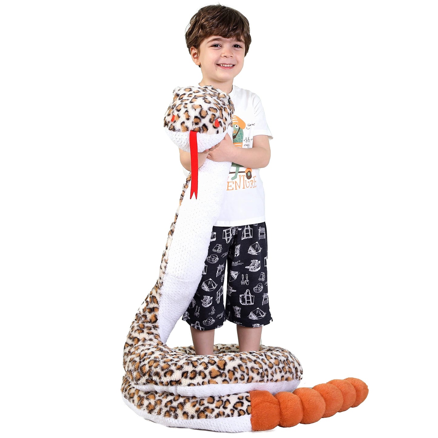 Ikasa Giant Snake Stuffed Animal Plush Toy,106' Large Rattlesnake Cute Jumbo Soft Toys,Huge Big Size Fluffy Plushy Fat Plushie,Gifts For Kids