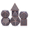 D&D Metal Dice Set, DNDND 7PCS Metallic Ancient Copper Dice with Metal Case for DND Dungeons and Dragons Table Games Roly Playin