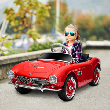 Aosom Licensed Bmw Kid Electric Ride On Car, 12 Battery Powered Electric Car For Kids With 3 Speeds Remote Control, Easy Transport, Suspension System, Lights, Horn, Mp3, Red