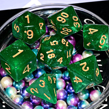 Galaxy Dice Set| Green DND Dice Set for Board Game