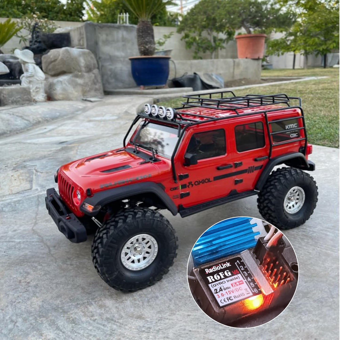 Radiolink R6FG 6-Channel 2.4GHz RC Receiver with Gyro for Vehicles - Long Range Control for Drifting, Crawlers, Trucks, and Boats