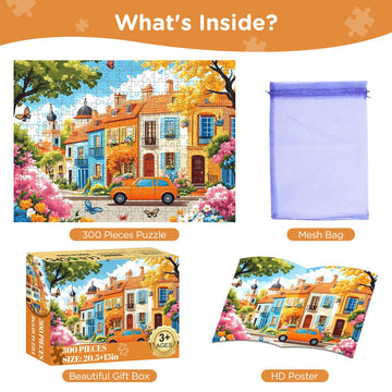Jigsaw Puzzles 300 Pieces for Kids mature-themeds Seniors Car Butterfly Puzzles for mature-themed Recycled Paper 300 Pieces Puzzle as Home Decor Sturdy Puzzle Challenging Family Game Great Gift