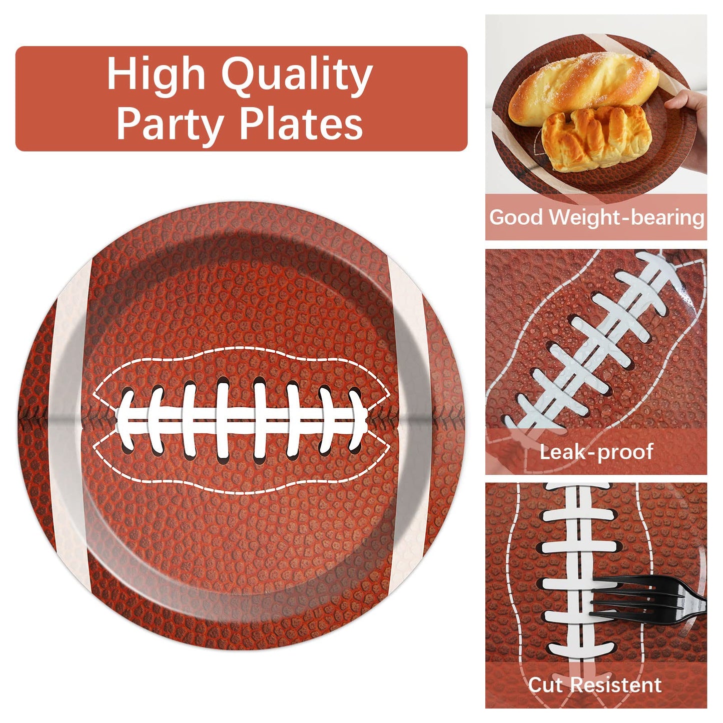 100Pcs Football Party Plates And Napkins Tableware Set For 25 Guests Football Birthday Party Pape Supplies Favors For Sports Fan