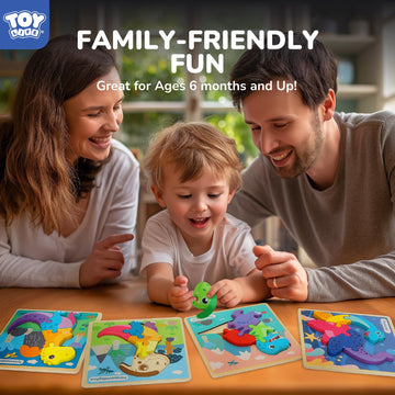 Toy Life Wooden Puzzles For Toddlers 2-4, 6 Pack Dinosaurs Puzzles For Toddler 1-3, Kids Montessori Toys For 1 2 3 Year Old, Edu