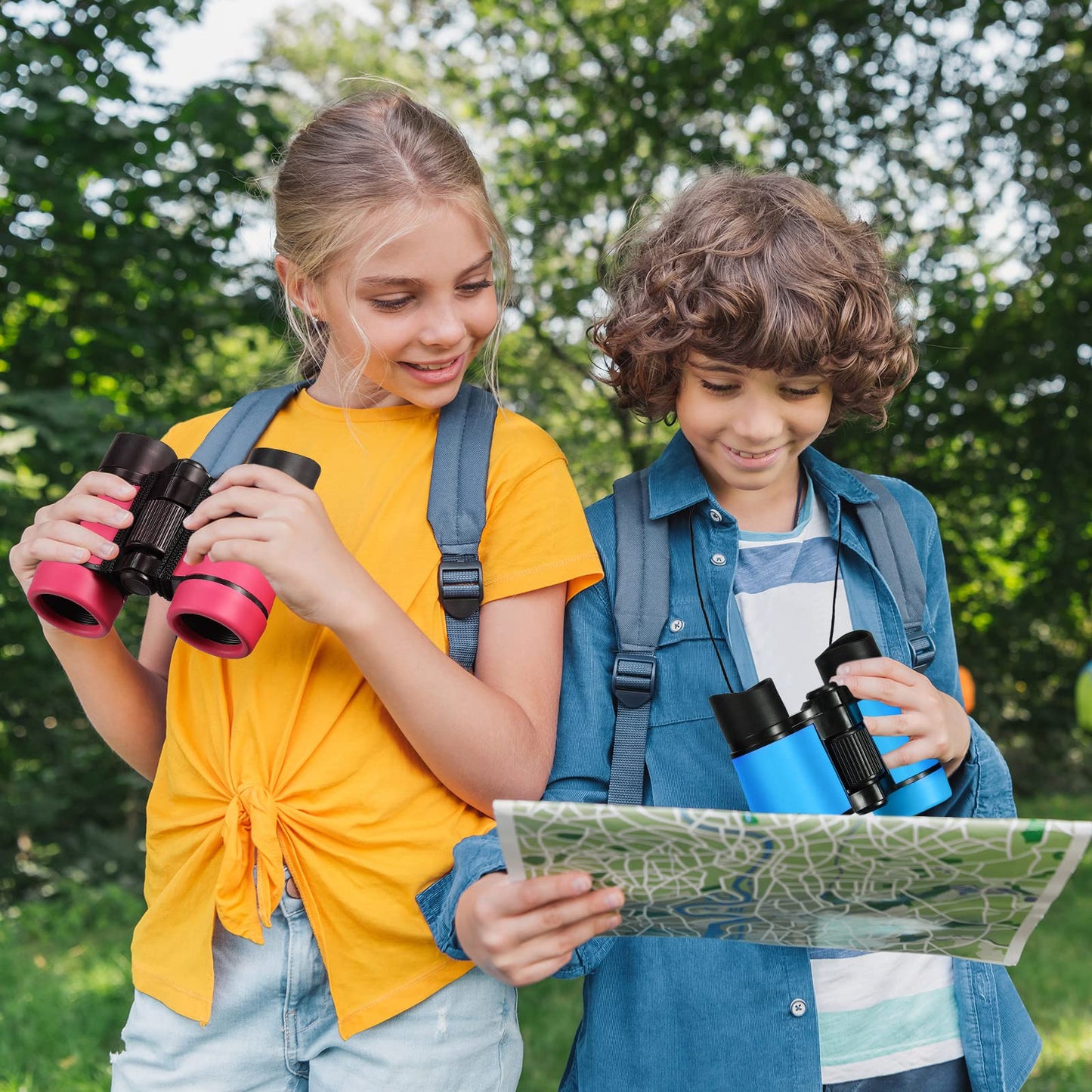6 Pack Kids Binoculars Shock Proof Toy Binoculars Set For Age 3-12 Years Boys Girls Hunting Folding Small Telescope Birthday Gifts Bird Watching Educational Learning Camping Outdoor (Vivid Colors)