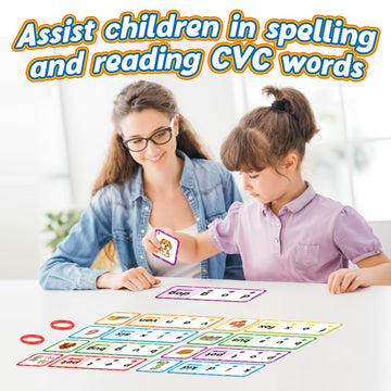 Kasfalci Cvc Word Games,Cvc Flash Cards,Phonics Games,Speech Therapy Toys For Toddlers Kids,Learn To Read,Spelling Reading Learn