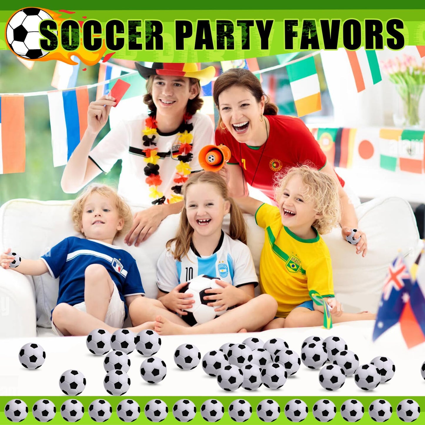Wellvo 36Pcs Mini Foam Soccer Balls Sports Stress Balls Soccer Party Favors For Kids Adults Stress Relief Party Decoration Goodie Bag Stuffers School Carnival Reward(1.6 Inch)