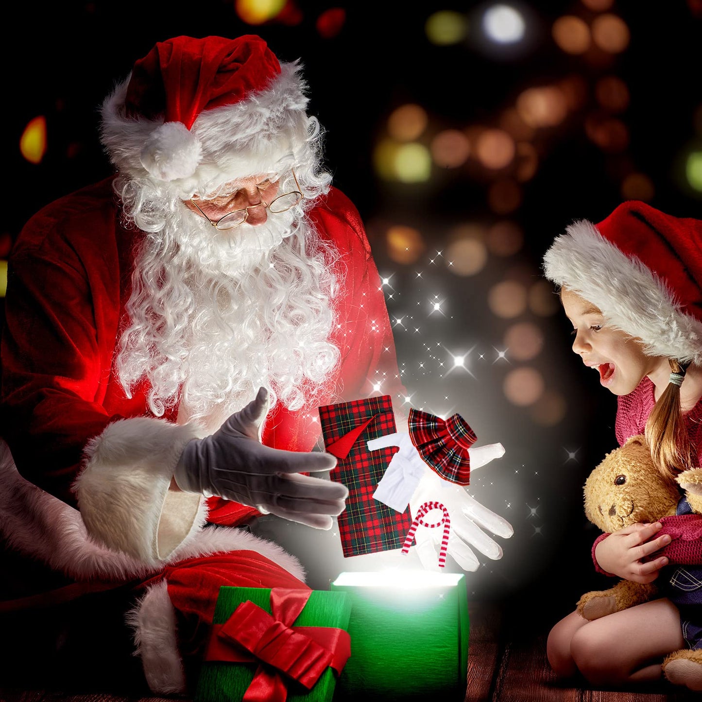 8 Pcs Christmas Elf Clothes Outfits Accessories Include Mini Doll Sleeping Bag Bathrobe Skirt Glasses Boots Red And White Striped Scarf For Christmas Stocking Stuffers Decorations