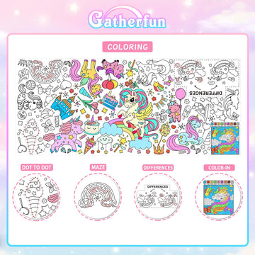 Gatherfun Birthday Party Giant Coloring Poster - 31.5X 72 Inches - Versatile Classroom Wall D Cor & Birthday Activity - Birthda