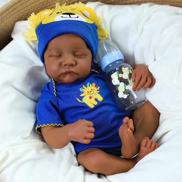 CHAREX Realistic Reborn Baby Dolls Black - 18 inch Newborn Baby African American, Soft Body Real Life Sleeping Baby Doll with Ac