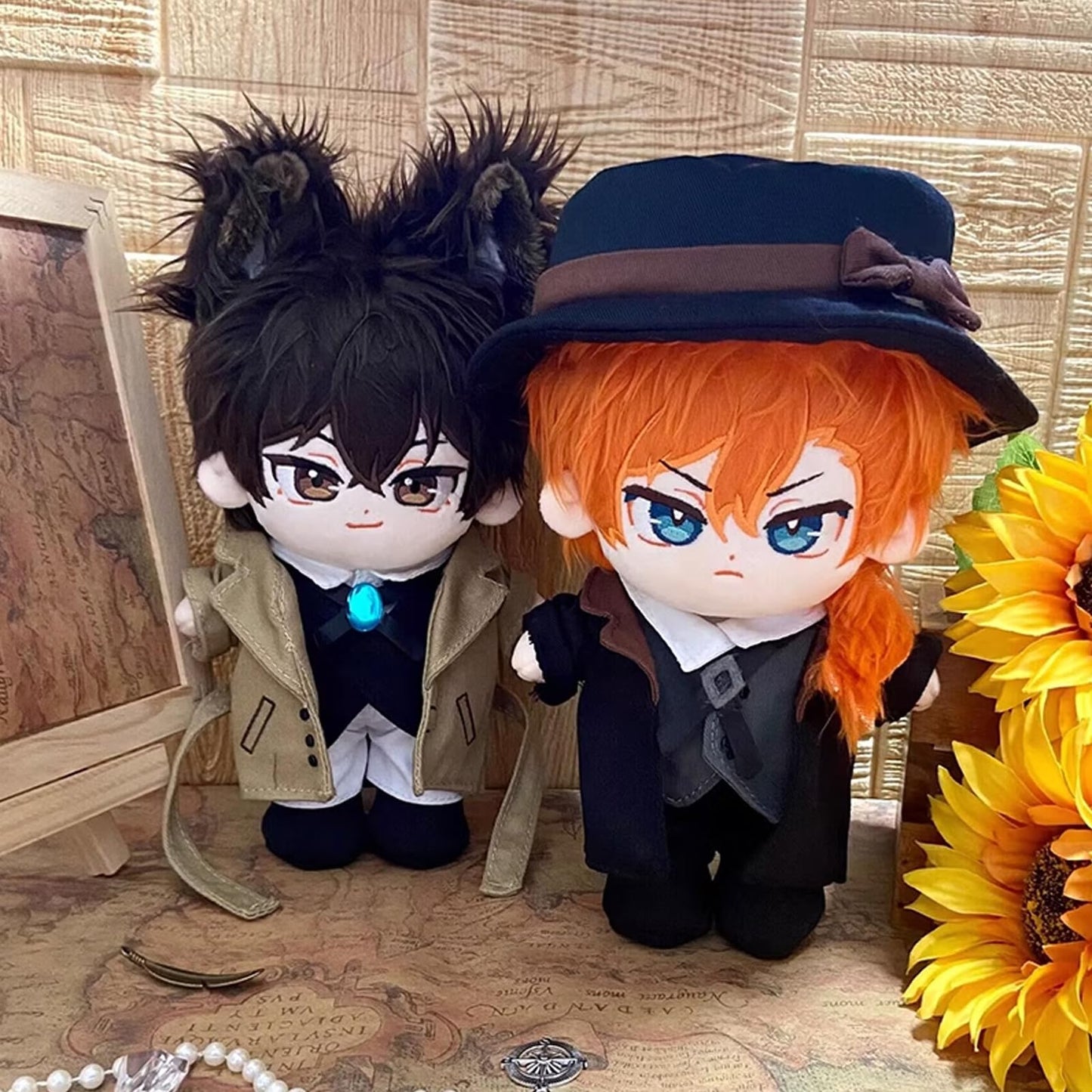 Calembou Cute Plush Doll, 20Cm/8Inch Dress-Up Doll, Anime Character Soft Stuffed Doll, Collectible Gift For Anime Fans (Nakahara Chuuya-B)