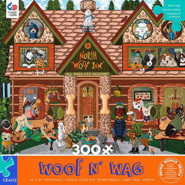 Ceaco - Woof N Wag - North Woof Inn - 300 Piece Jigsaw Puzzle