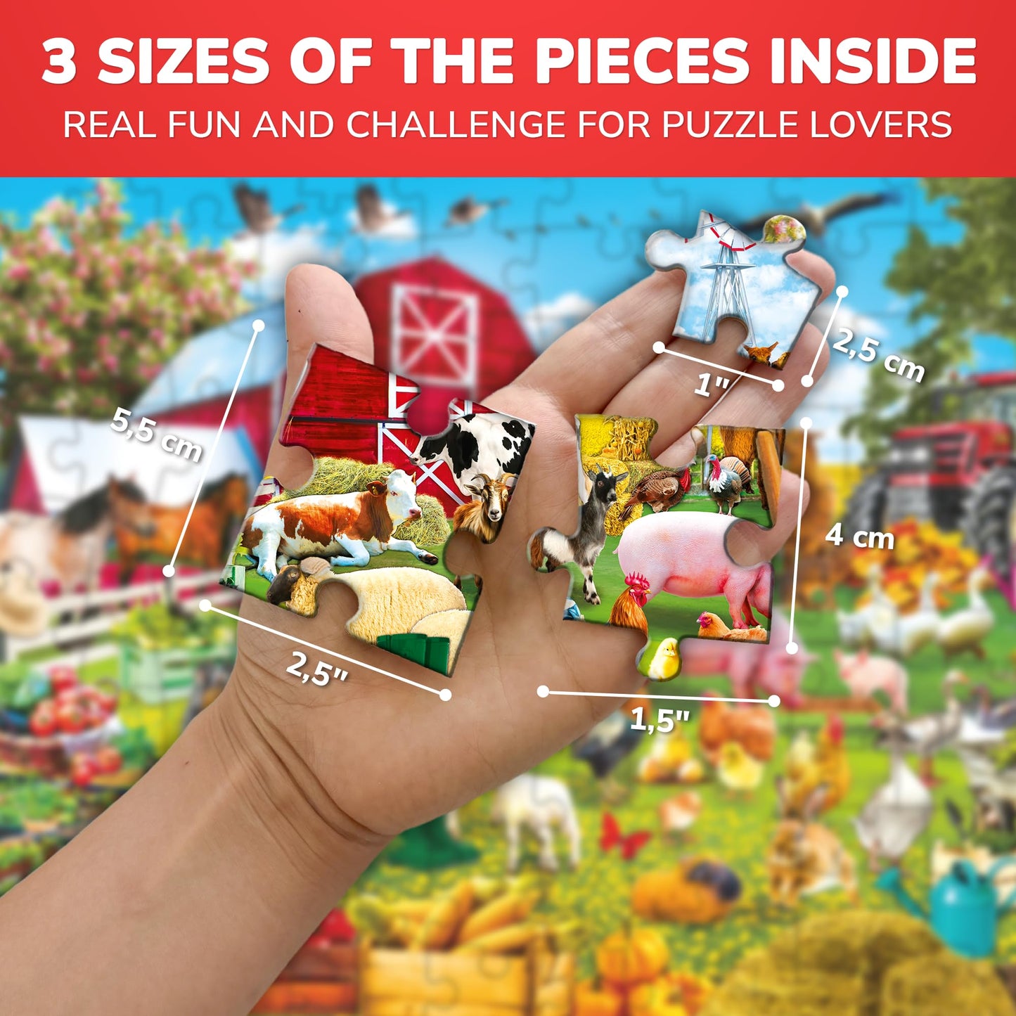 Quokka 100 Piece Puzzles For Kids Ages 4-6 - Floor Kids Puzzles Ages 6-8 Year Old - Toy For Learning Farm Animals For 8-10 Yo -