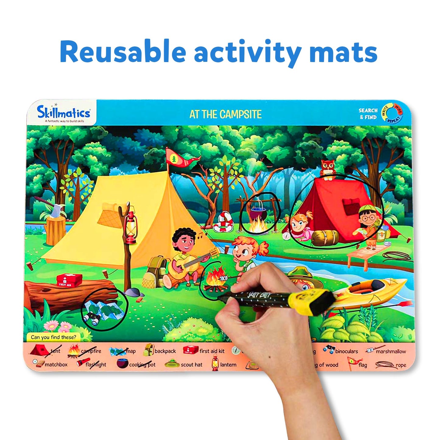 Skillmatics Search And Find Educational Game - Reusable Preschool Learning Activities, Perfect For Toddlers & Kids Who Love Toys, Art & Crafts, Builds Vocabulary, Gifts For Ages 3, 4, 5, 6