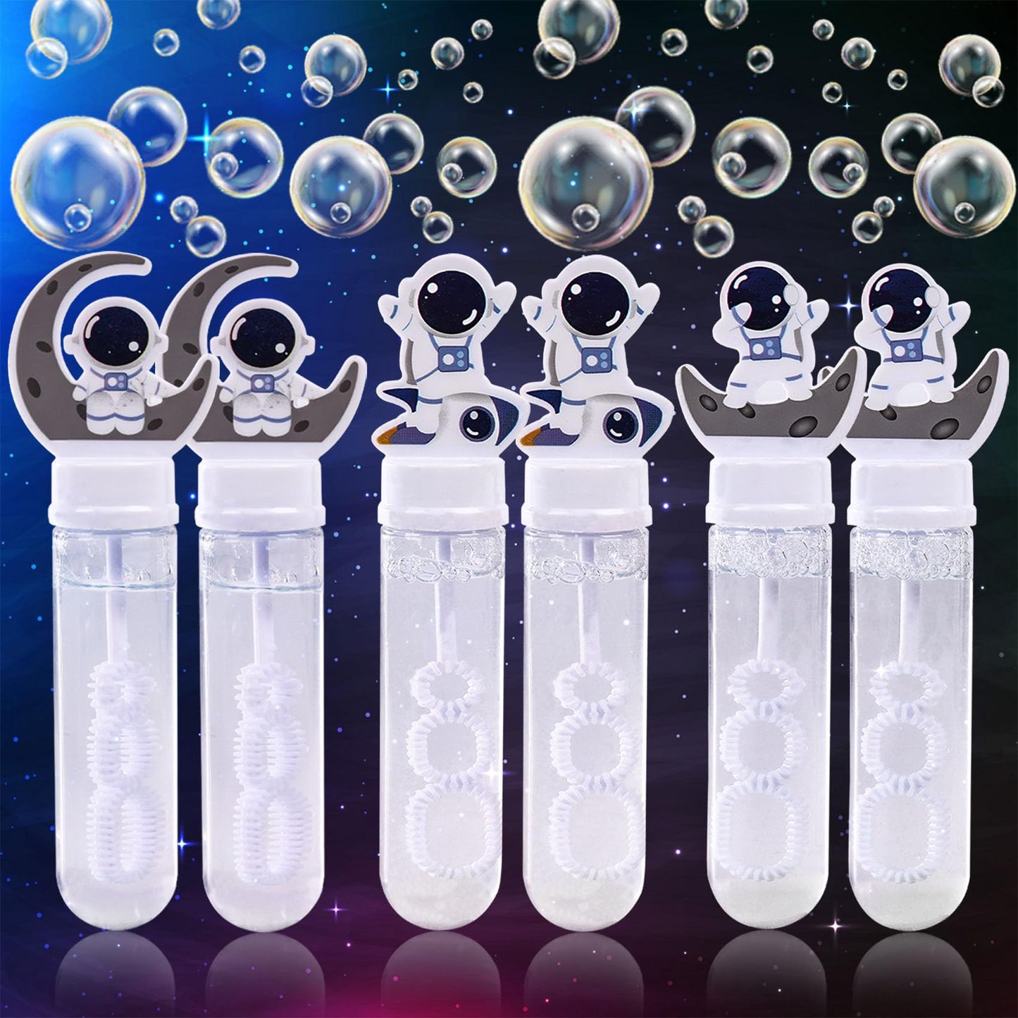 Joyypop 24 Pack Mini Bubble Wands For Kids Space Party Favors Astronaut Bubble Wands Summer Gifts For Boys Girls Space Theme Birthday Party
