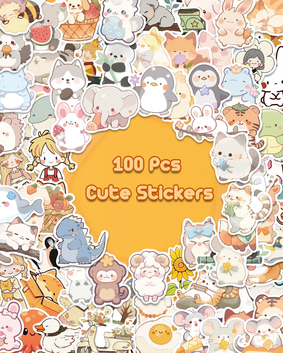 Aowdiao 100 Pcs Cute Animal Stickers For Kids Vinyl Water Bottle Stickers Cute Stuff For Kids Gifts Party Favors Classroom Must