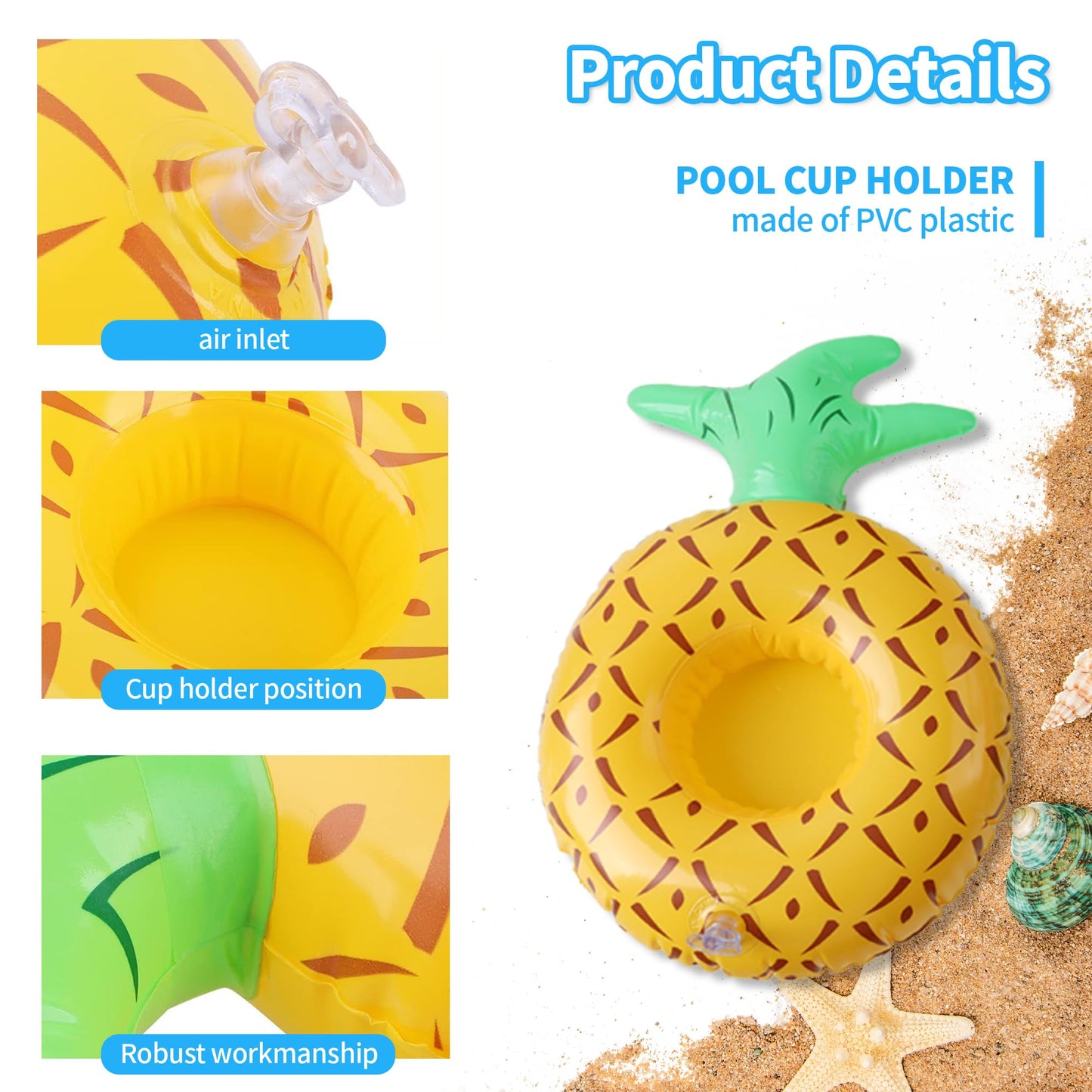 Inflatable Drink Floats, Blovec 15 Pack Inflatable Drink Holders Cup Coasters Swimming Drink Holder With Air Pump For Summer Poo