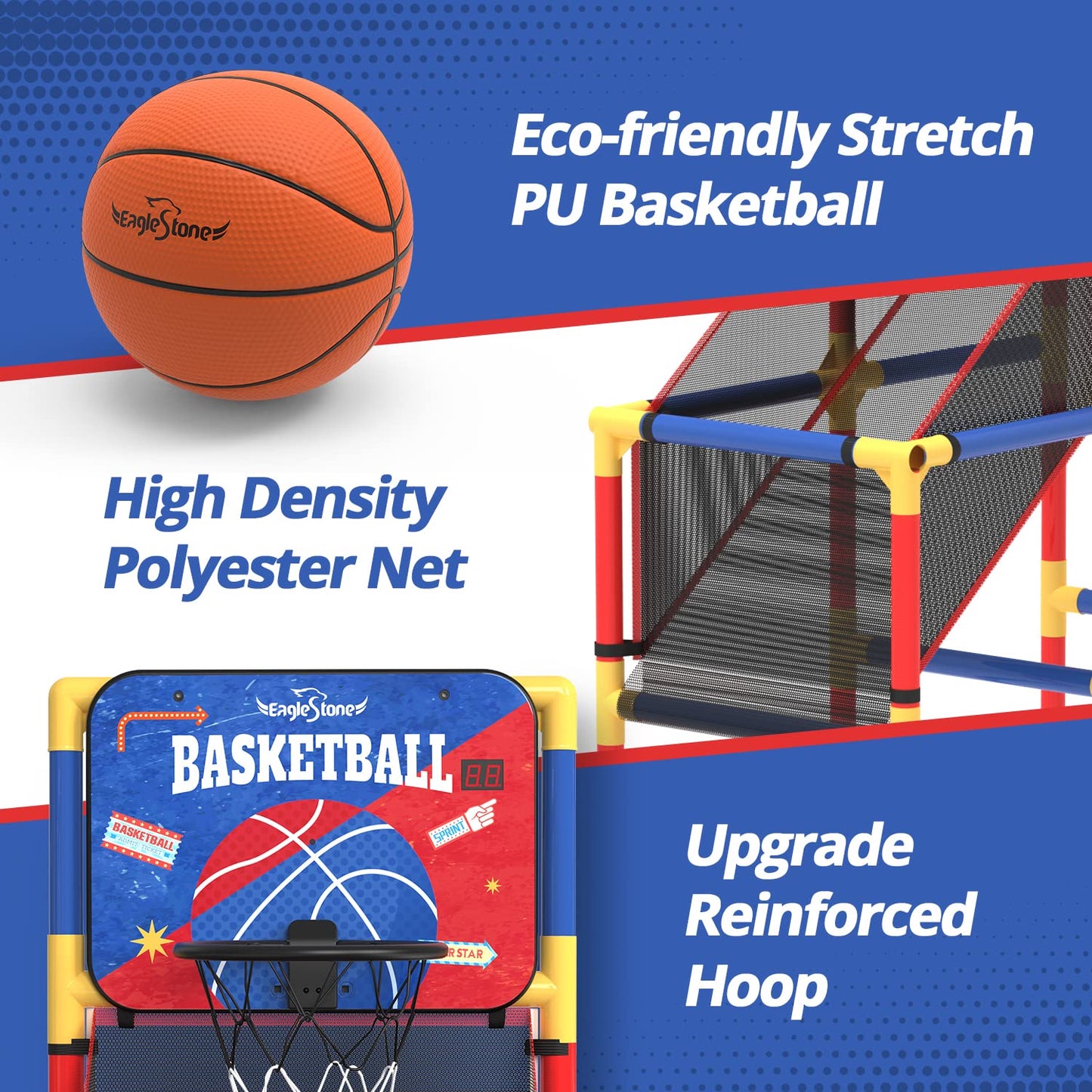 Kids Arcade Basketball Game With Electronic Scoreboard And Cheer Sounds, Indoor Outdoor Basketball Hoop With 4 Balls, Game Toy Gift For Ages 3-12 Boys And Girls