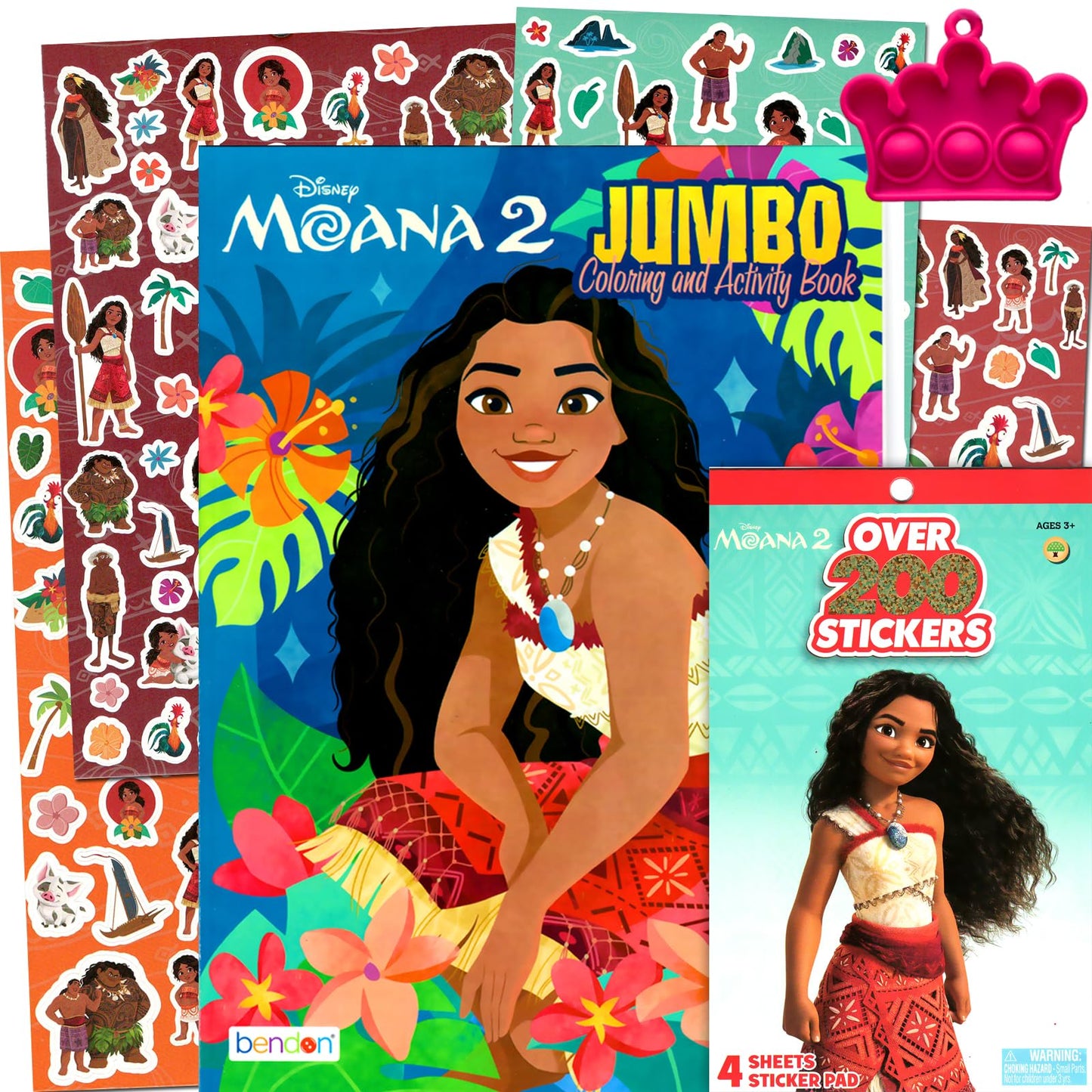 Bendon Moana Coloring Activity Book and Sticker Set for Kids