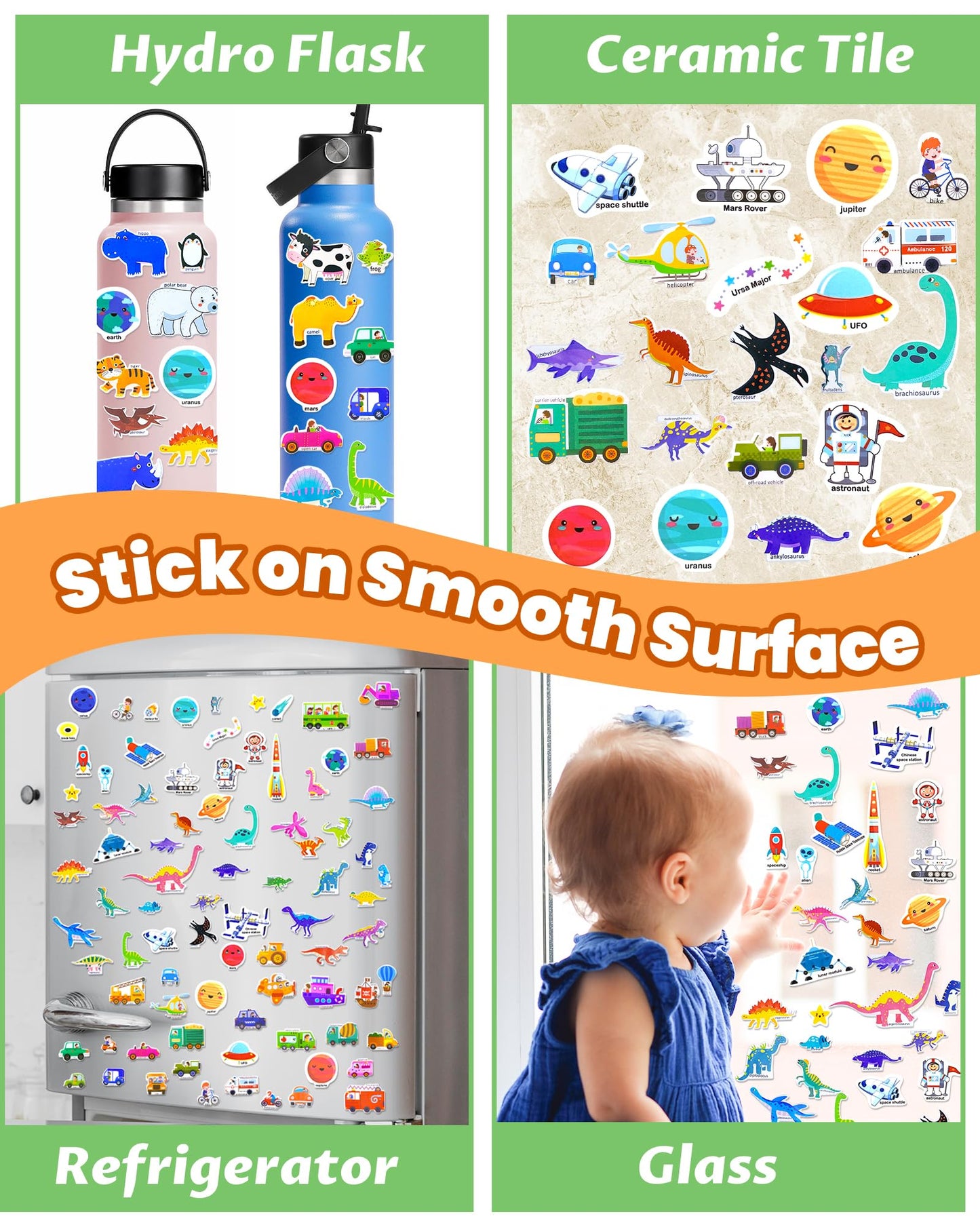Walenced Puffy Reusable Sticker Book For Toddlers 2-4 Years, 3 Sets Stickers For Kids, Toddler Sticker Book Ages 1-3, 94 Pcs Tod
