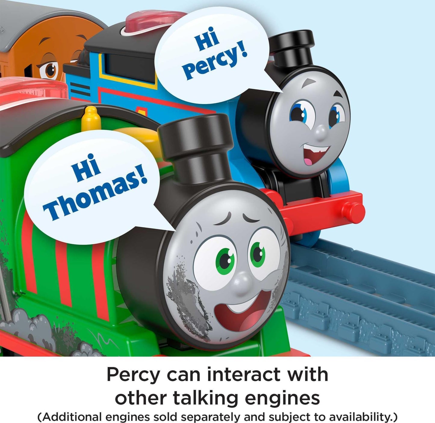Thomas & Friends Motorized Toy Train Talking Percy Engine With Phrases & Sounds Plus Harold The Helicopter For Ages 3+ Years
