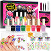 Tomons Nail Polish Set Non Toxic Kids Nail Polish Kit for Kids Ages 7-12, Birthday Gifts for 6 7 8 9 10 11 12 Year Girl, Glitter