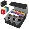 Qlouni Card Storage Box For Trading Cards, 2100+ Card Deck Case With Pu Leather And Magnetic Closure, Tcg Storage Box, Suitable