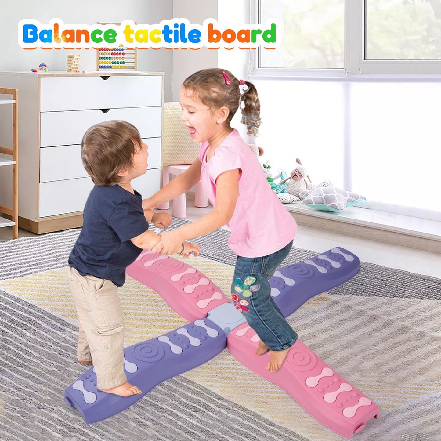 Stepping Stones For Kids Balance Beam 8Pcs Toddler Stepping Stones Non-Slip Plastic Balance Stepping Stones Sensory Toys For Tod
