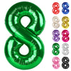 Green Number 8 Balloon 40 Inch, 8 Balloon Number, 8Th Birthday Decorations, Green Party Supplies For Boys Girls
