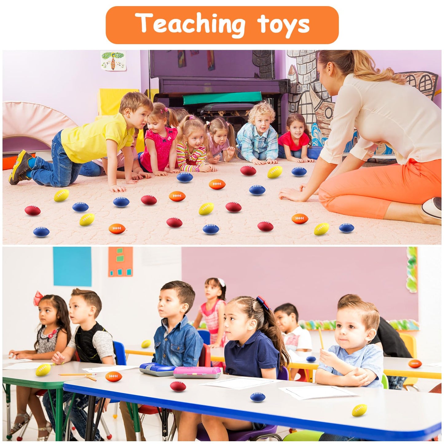 Blulu 30 Pack Mini Foam Footballs Bulk 2.17 Kids mature-themed Football Party Favor Toy Small Stress Sports Ball for Birthday Homecoming Game Carnival School Reward Party Gift Goodie Bags Stuffers