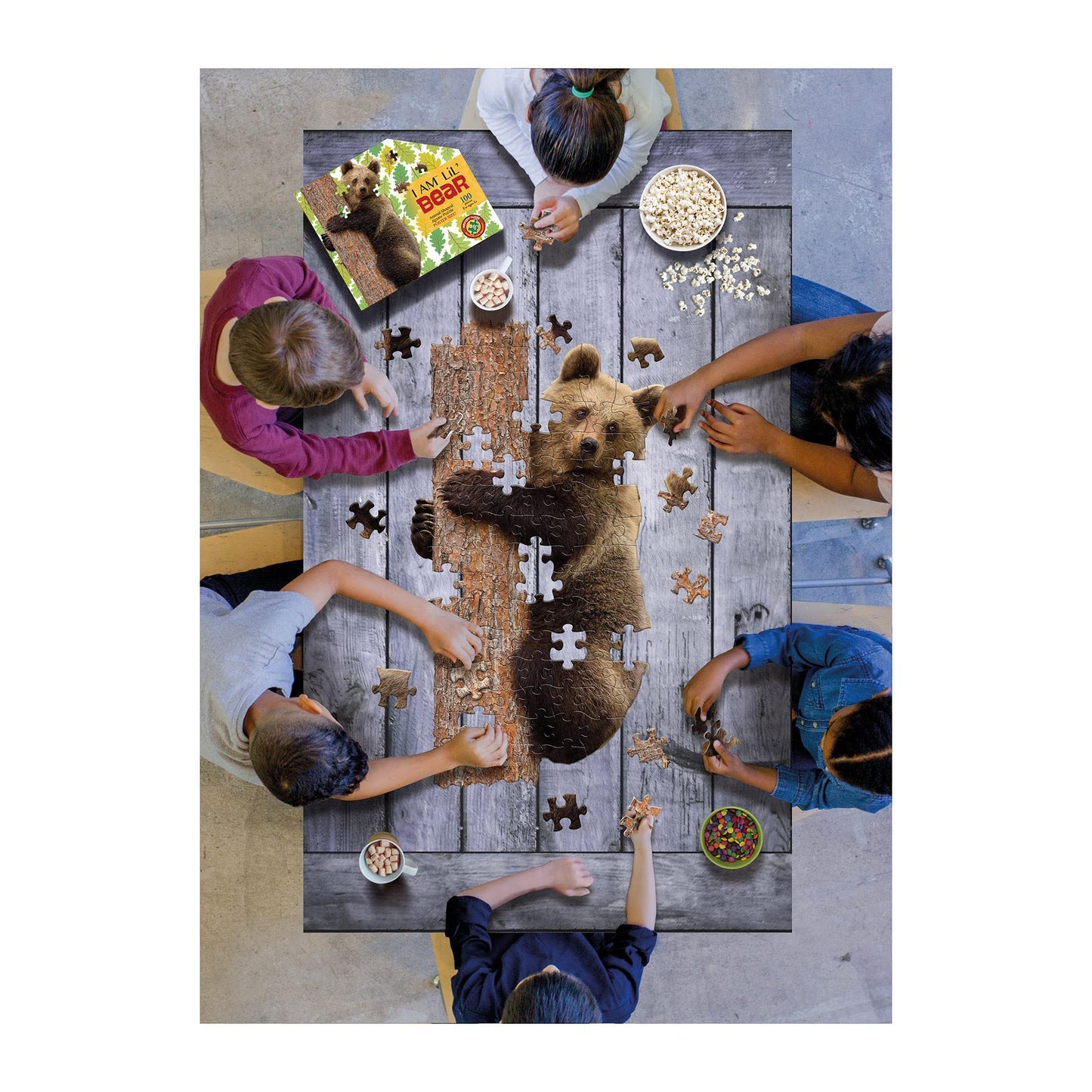 Madd Capp Puzzles Jr. - I Am Lil Bear - 100 Pieces - Animal Shaped Jigsaw Puzzle