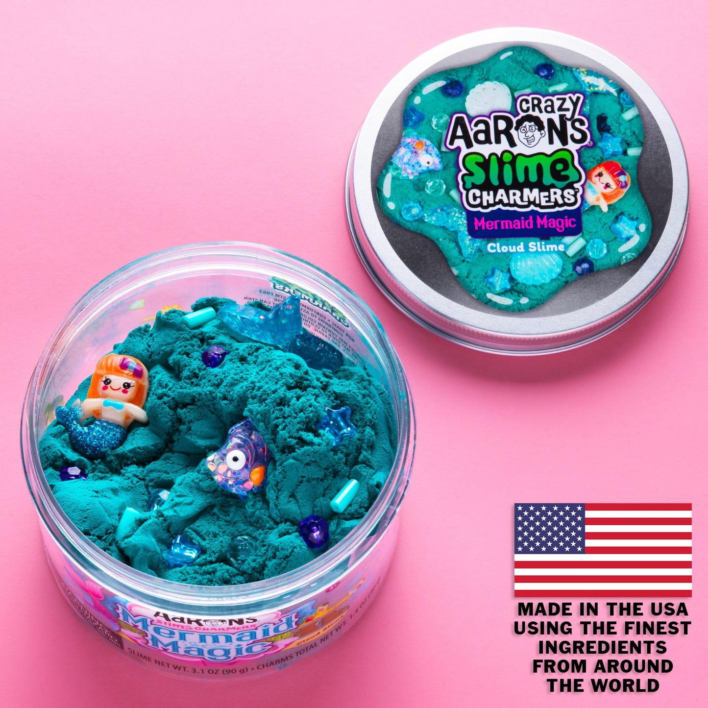 Crazy Aaron'S Slime Charmers® - Mermaid Magic - Teal Cloud Slime, Sensory Toys For Kids - Creative And Endless Fun, Stress Relief Therapy, Gifts For Girls And Boys - Made In Usa