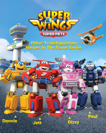 Super Wings Jett 7'' Tall Superwings Jett Robot Suit And 2 Scale Transforming Jett Mini Figure , Transforming Robot & Transfo