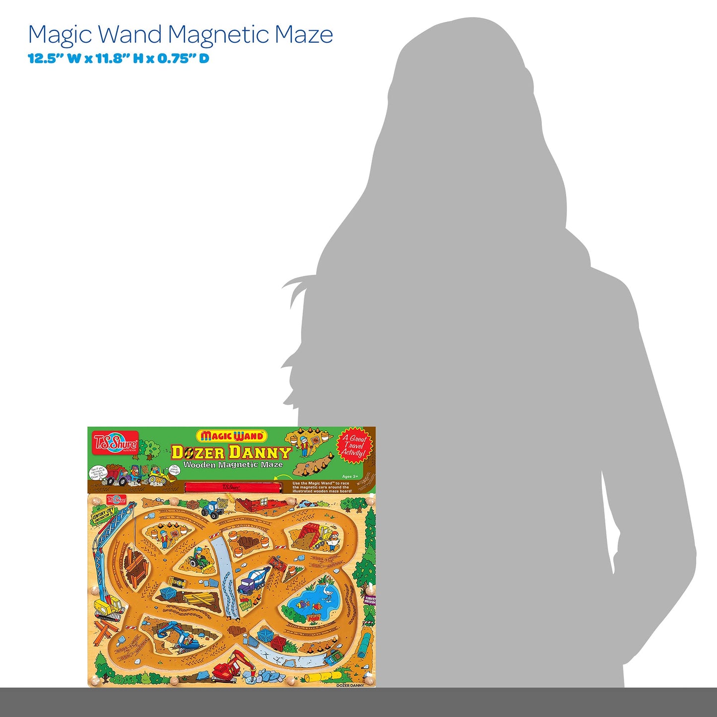 Bendon Ts Shure Bulldozer Construction Magic Wand Magnetic Maze With 3 Magnets And Magnetic Magic Wand Pre-School Learning 50293