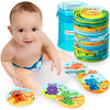 BabyBibi Floating Animals & Alphabet Flash Cards - Educational Bath Toys, Plastic, Small, for Toddlers 18 Months+ (Set of 26)