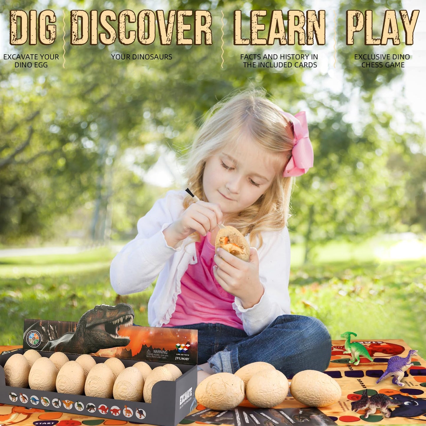 Dinosaur Eggs Dig Kit - Dinosaur Toys For Kids 5-7, Dinosaur Eggs Excavation Kit With 12 Dinosaurs Inside, Fossil Dino Toy, Dinosaur Gifts For Boys Girls 6 And Up Year Old Birthday Easter Gifts