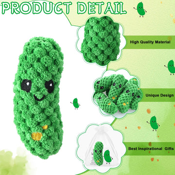 6 Set Crochet Pickle Gifts Bulk with Support Cards Positive Appreciation Party Favors for Employee Coworker Teacher Student Nurs
