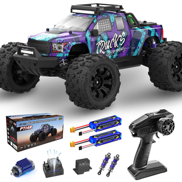 Jiusi 1/14 Brushless Rc Trucks For Adults,Fast 50Mph 4Wd Waterproof All Terrain Truck And 20W Fast Charging System With 2.4Ghz R