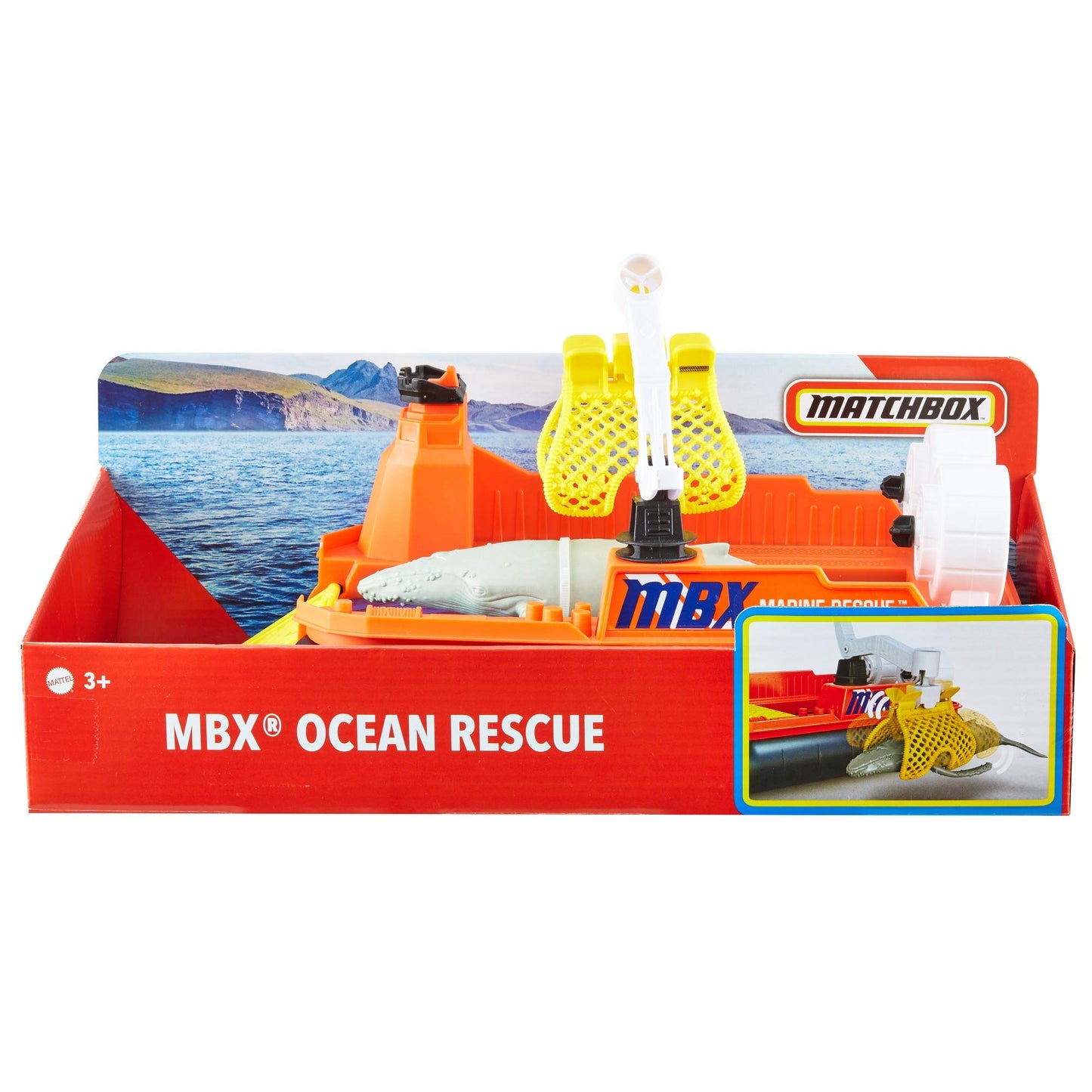 Matchbox Rescue Adventure Set With Vehicle And Animal Figure, Choose Whale Rescue Boat Or Rhino Rescue Helicopter, Both With Animal Figures, Action And Exploration Game For Kids Age 3 And Up