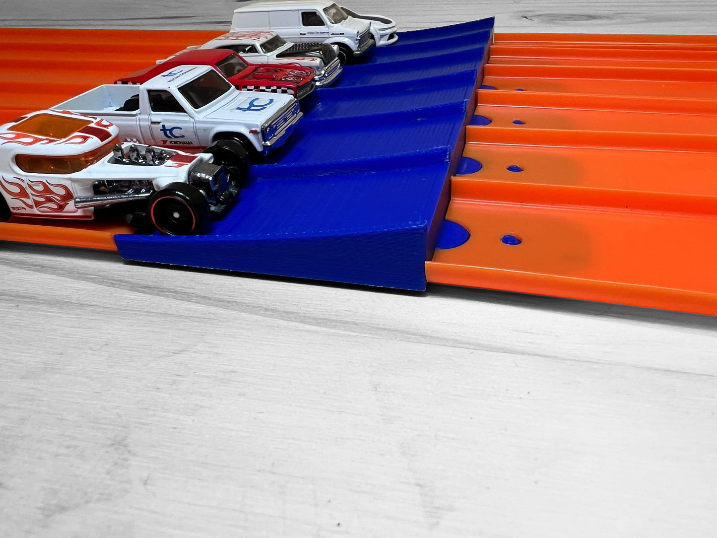 Super 6 Lane Jump | Compatible With Hot Wheels Super 6 Lane Raceway Set | Super 6 Add On (Blue)