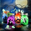 Halloween Mason Jar DIY Lantern Kit for Kids - 4 Pcs Glass Jars With Accessories, Art & Craft Party Supplies, Activities