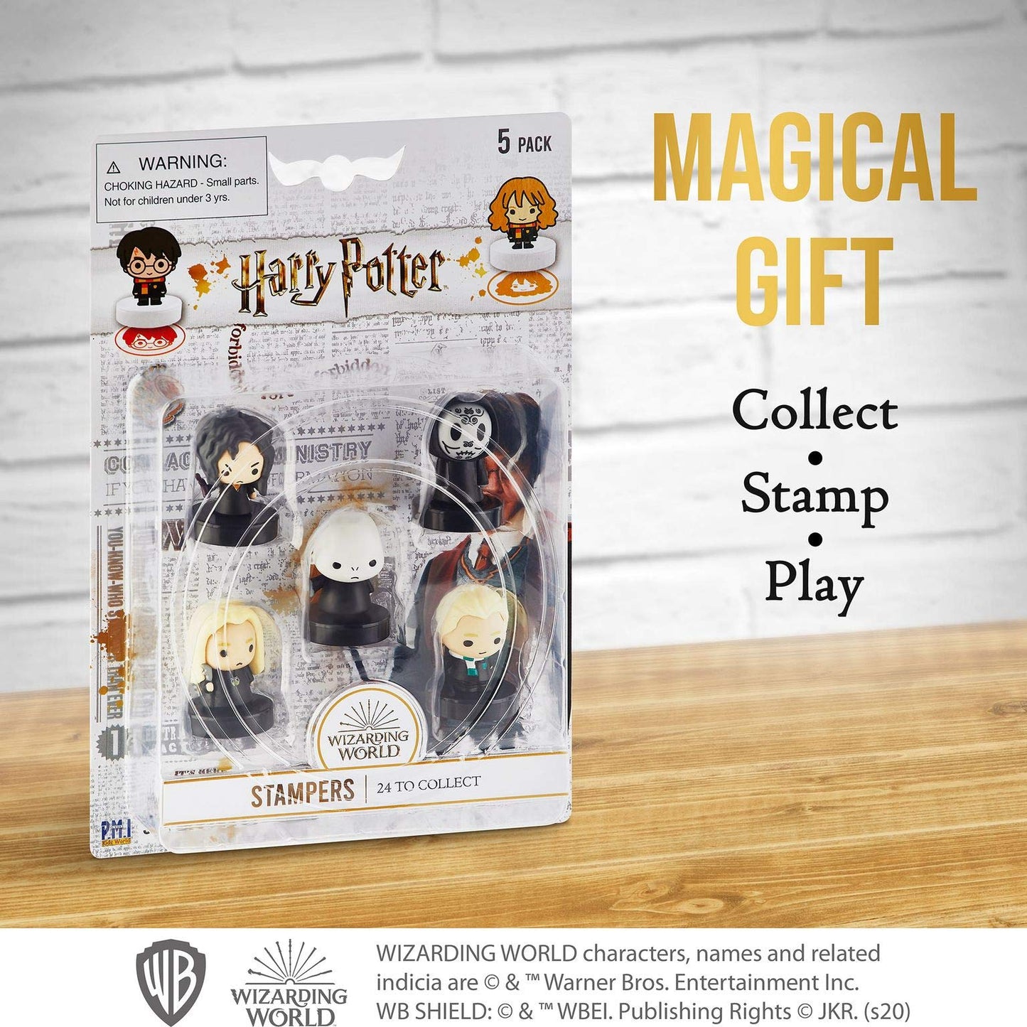 Self-Inking Harry Potter™ Stampers, Set Of 5 – Harry Potter Gifts, Collectables, Party Decor, Cake Toppers – Death Eater, Voldemort, Lucius Malfoy And More By Pmi, 2.5 In. Tall